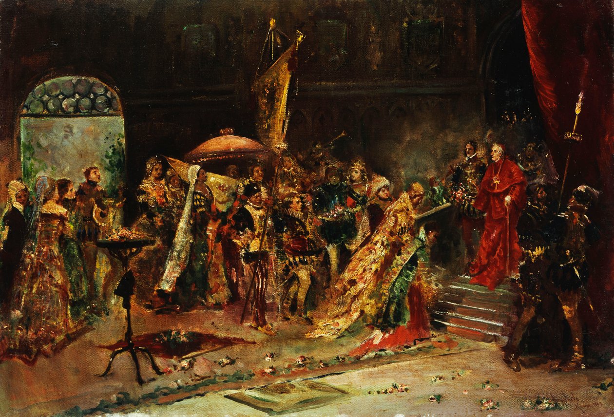 Presentasjon til kardinal, 1877 av Salvador Sanchez Barbudo