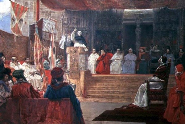 The Compromise of Caspe i 1412 (olje på lerret) av Salvador Viniegra y Lasso de la Vega