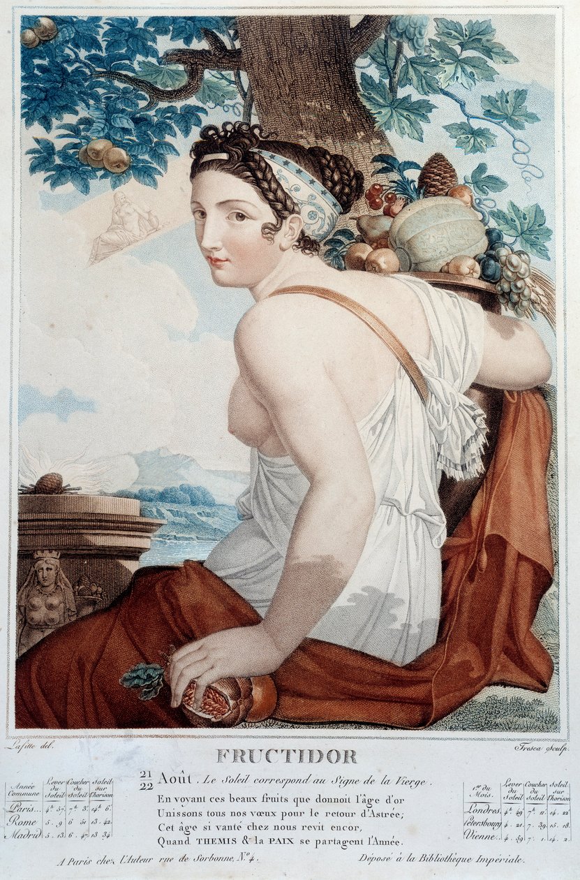 Revolusjonskalender fra 21. til 22. august: "" Fructidor: Solen er ved Jomfruens tegn" av Salvadore Tresca