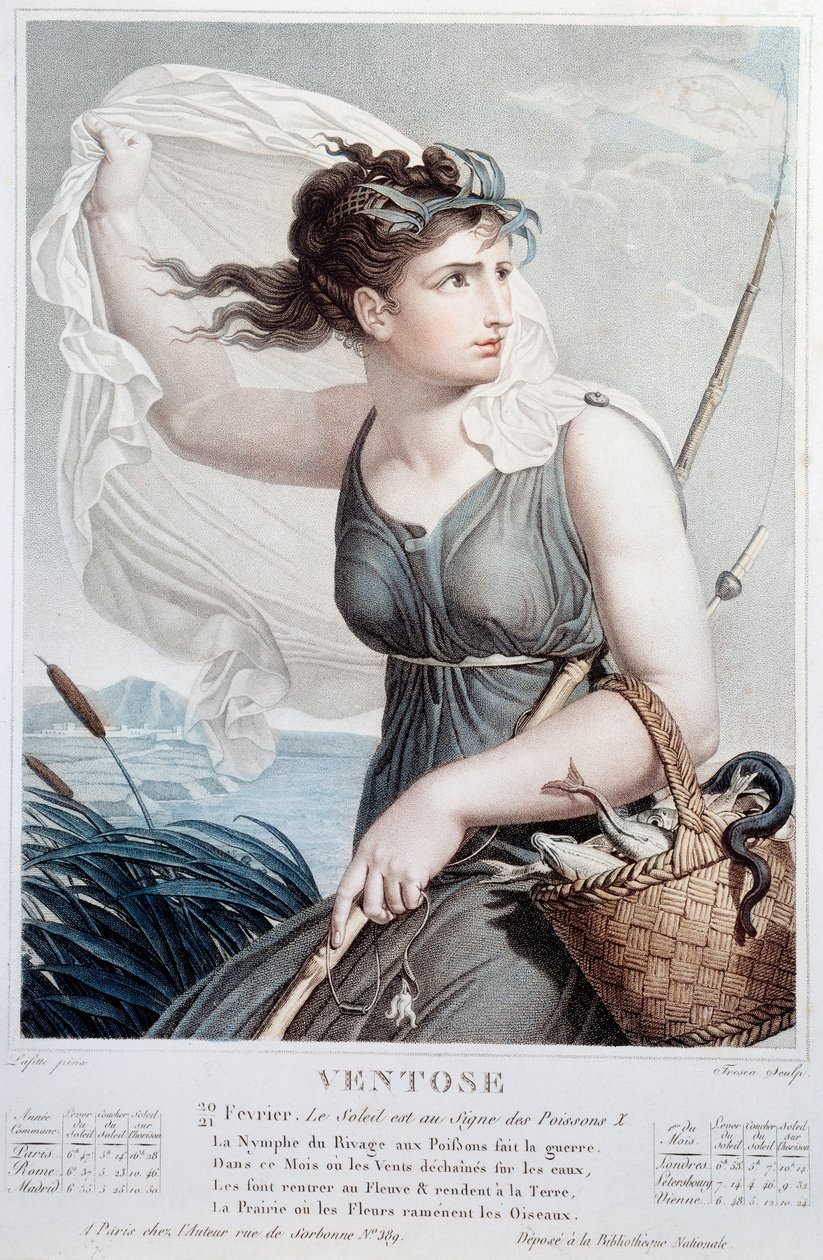 Revolusjonerende kalender for 20. og 21. februar: "" Ventose: Solen er ved fiskens tegn" av Salvadore Tresca