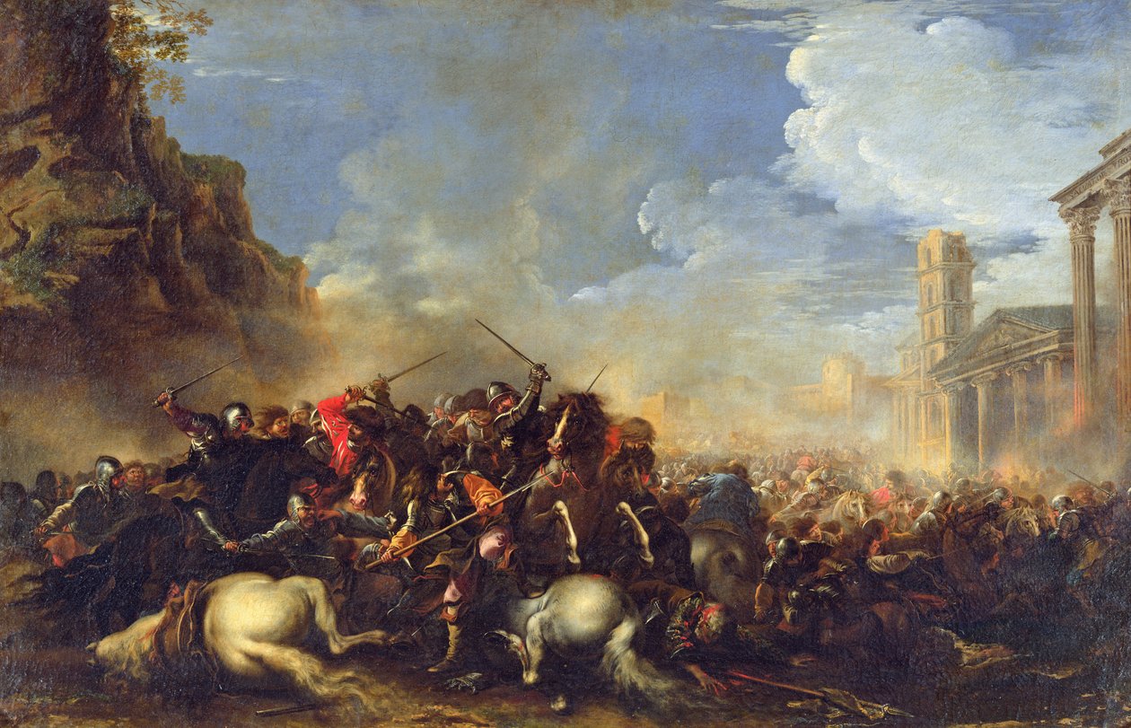 Slagscene, ca. 1641-42 av Salvator Rosa