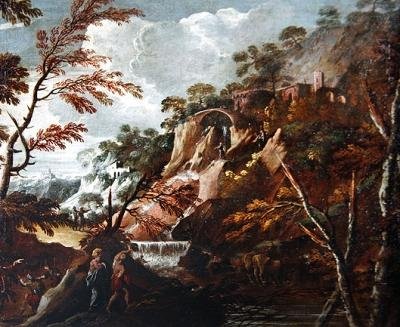 Landskap med figurer av Salvator Rosa
