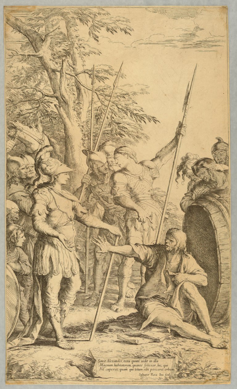 Alexander besøker Diogenes av Salvator Rosa