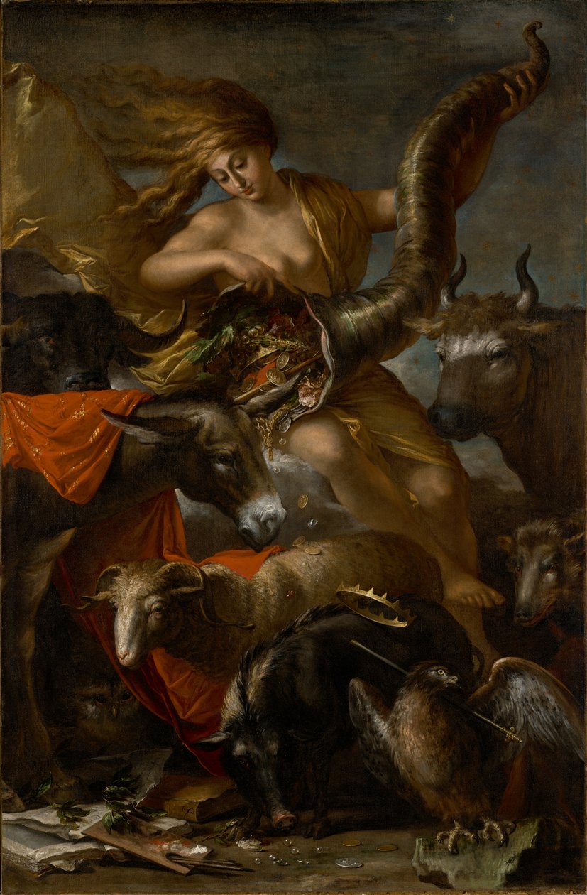 Allegori over lykken av Salvator Rosa