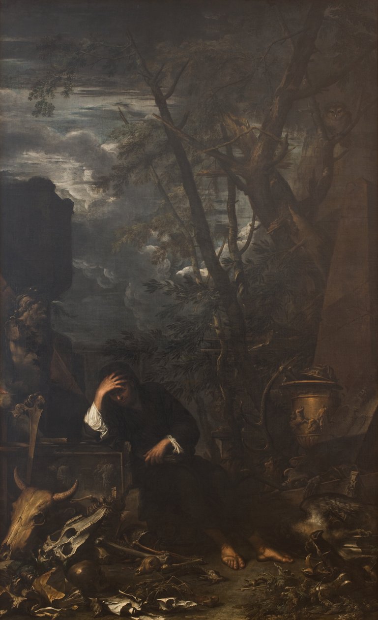 Demokrit i meditasjon av Salvator Rosa