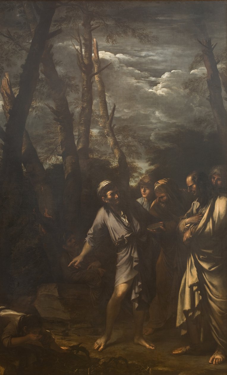 Diogenes kaster drikkekoppen sin av Salvator Rosa