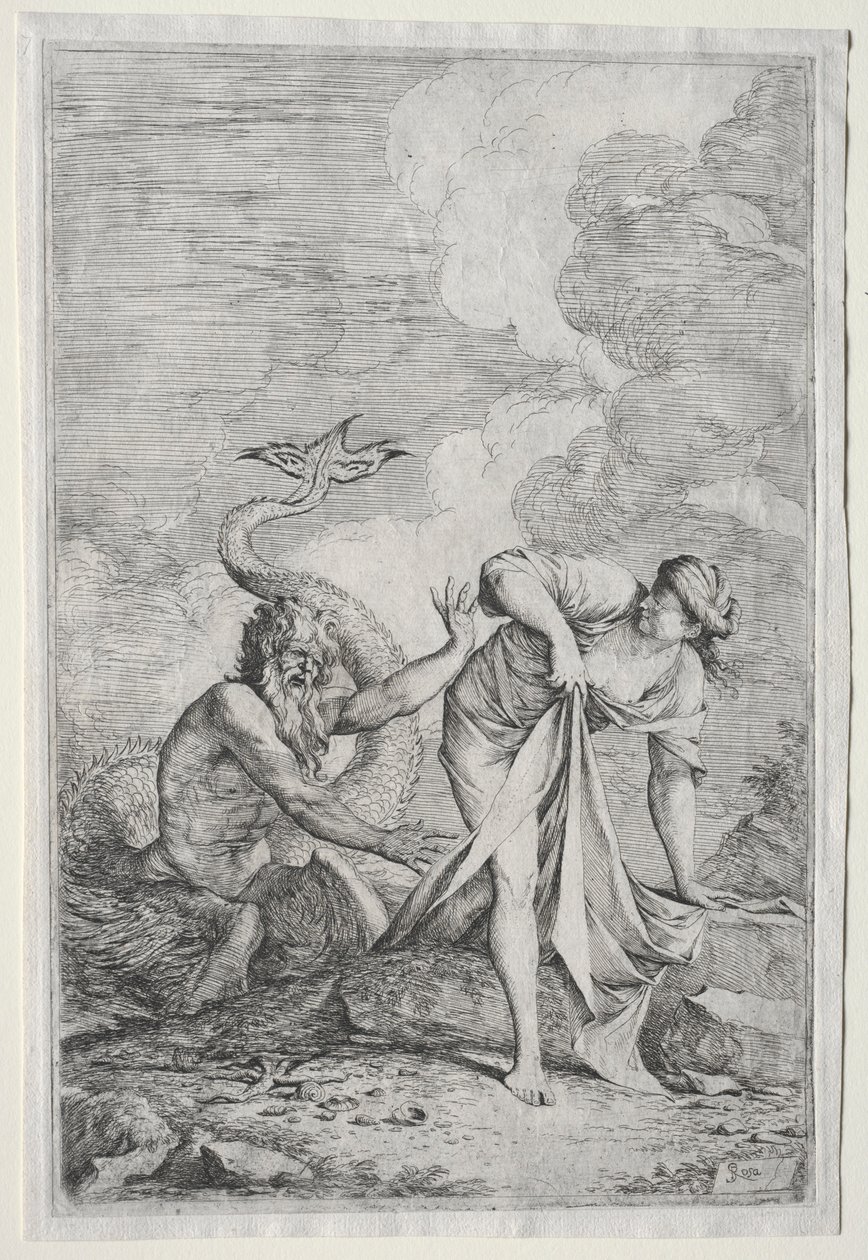 Glaucus og Scylla, ca. 1661 av Salvator Rosa