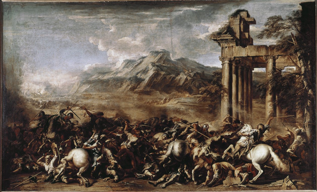 Heroic Battle (olje på lerret av Salvator Rosa