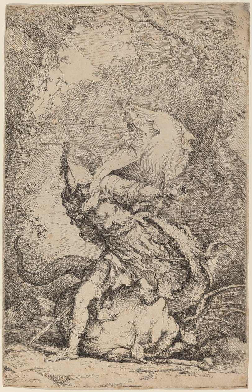 Jason og dragen av Salvator Rosa