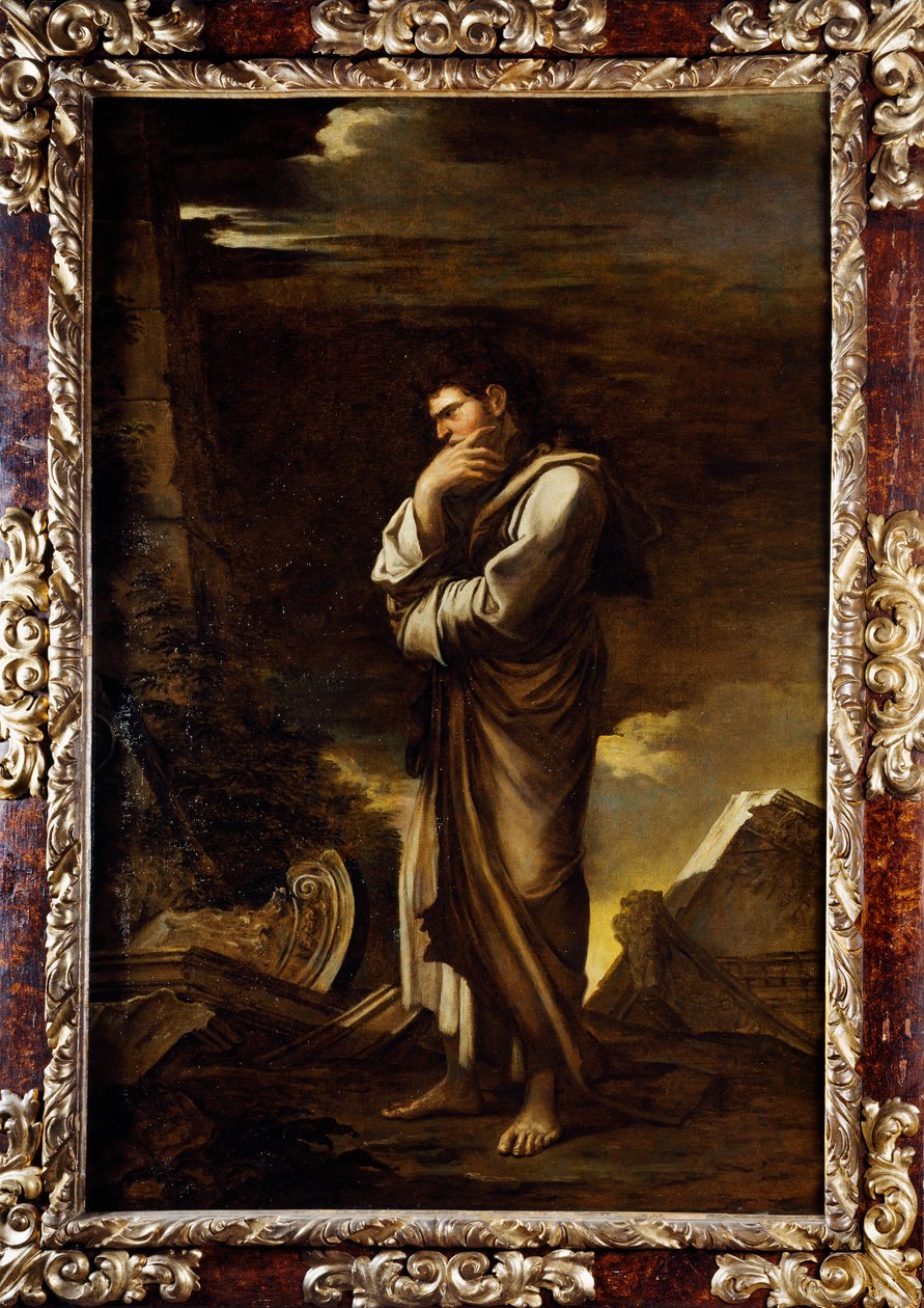 Marius mediterer blant ruinene av Kartago, ca av Salvator Rosa