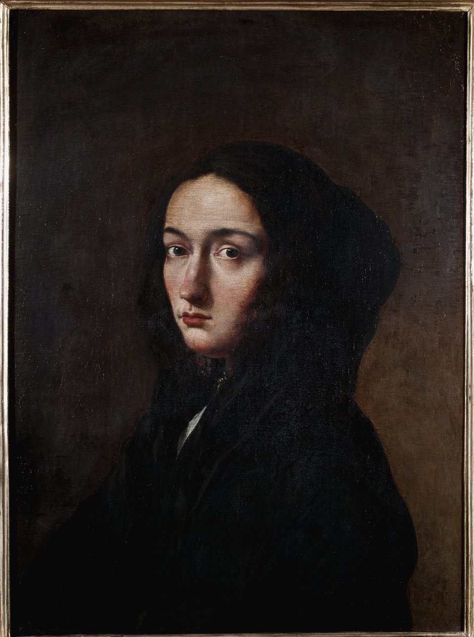 Portrett av kunstnerens kone Lucrezia (olje på lerret av Salvator Rosa