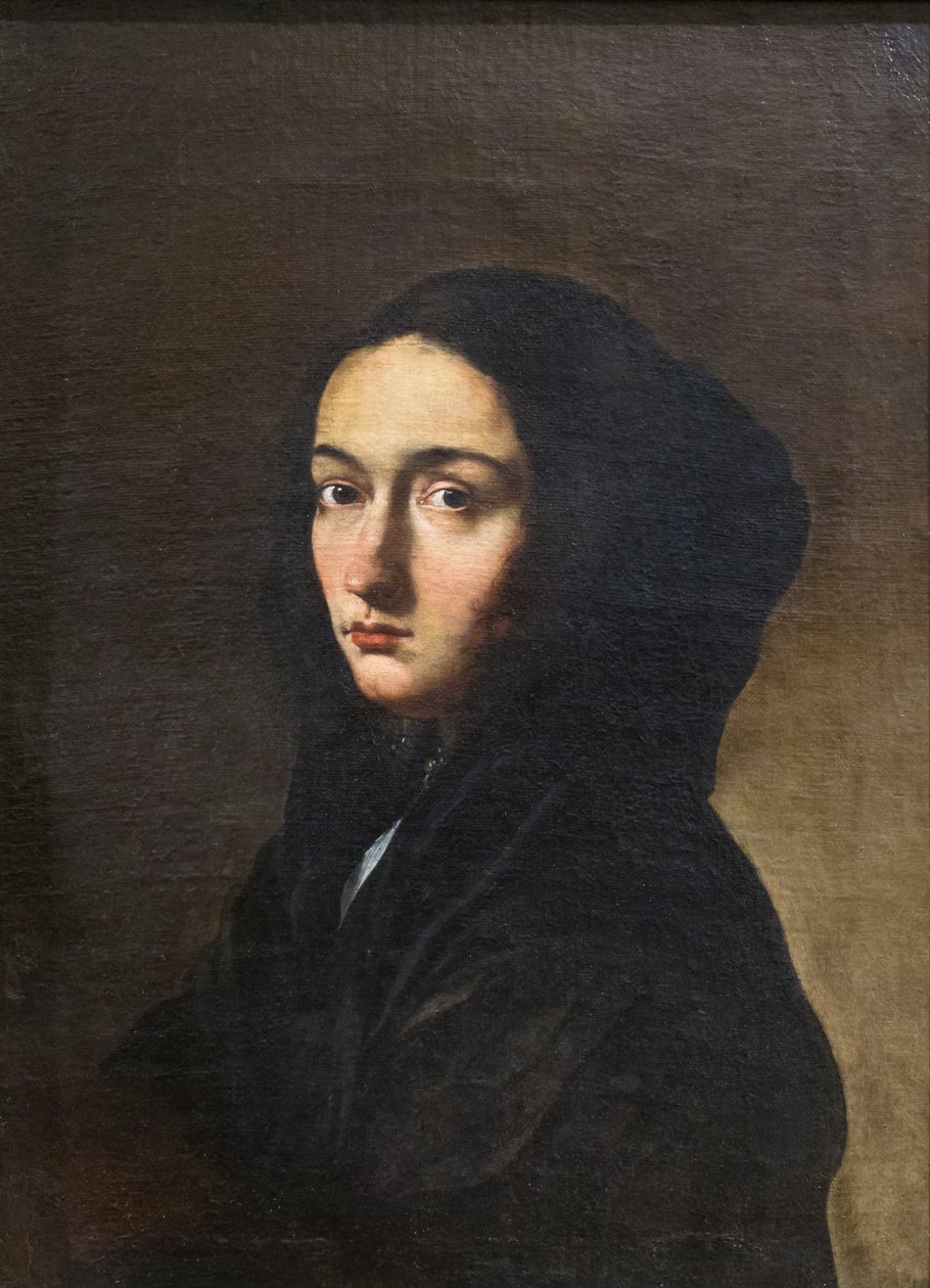 Portrett av kunstnerens kone av Salvator Rosa