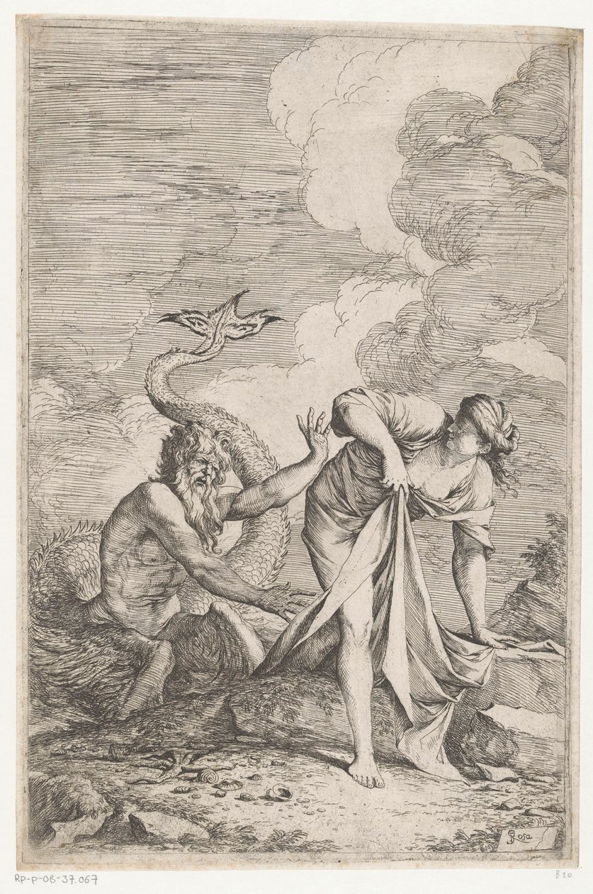 Scylla flykter fra Glaucus av Salvator Rosa