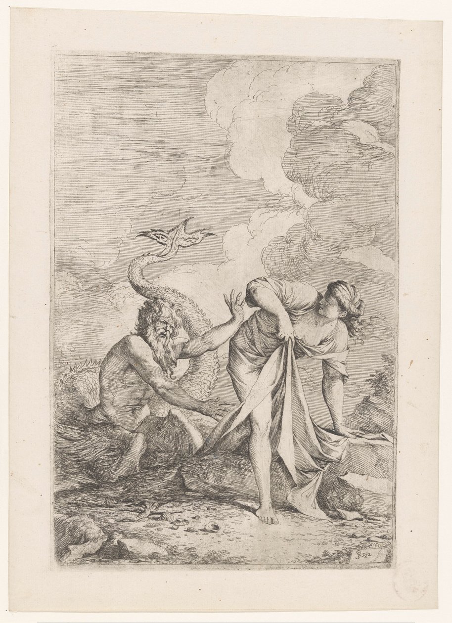 Scylla flykter fra Glaucus av Salvator Rosa