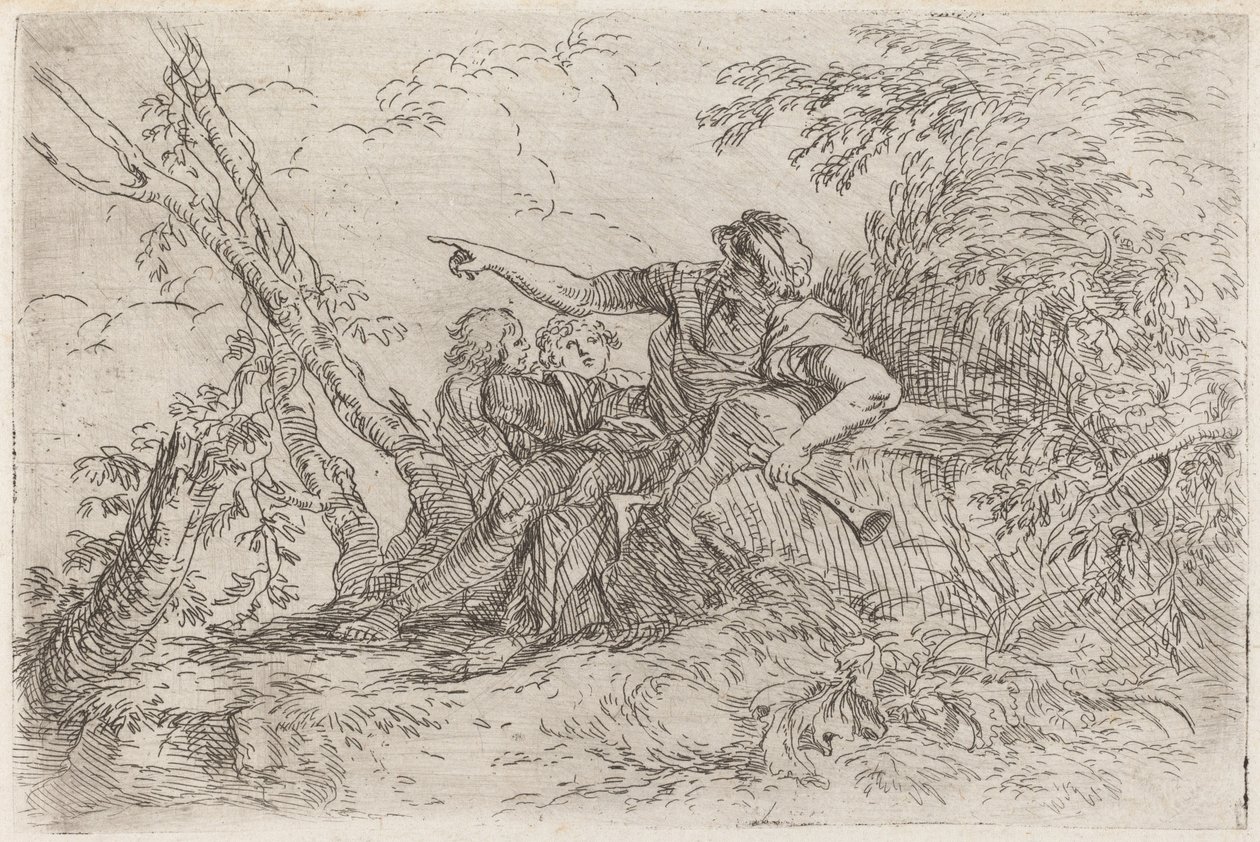 Hyrde i et landskap av Salvator Rosa
