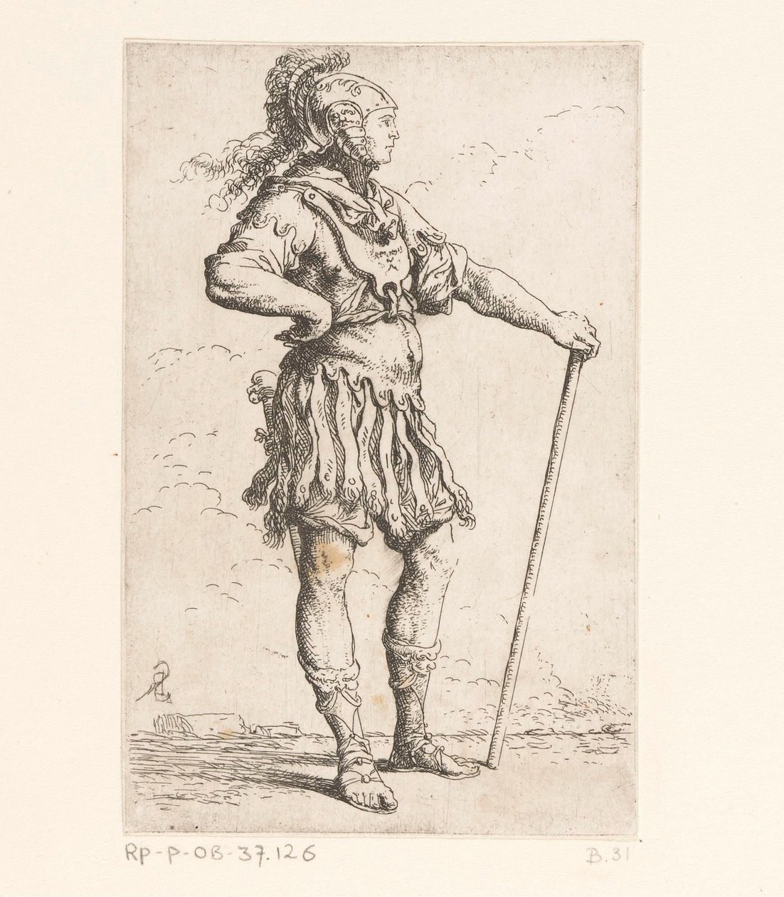 Soldat med en stokk Små figurer (serietittel) Figur (serietittel) av Salvator Rosa