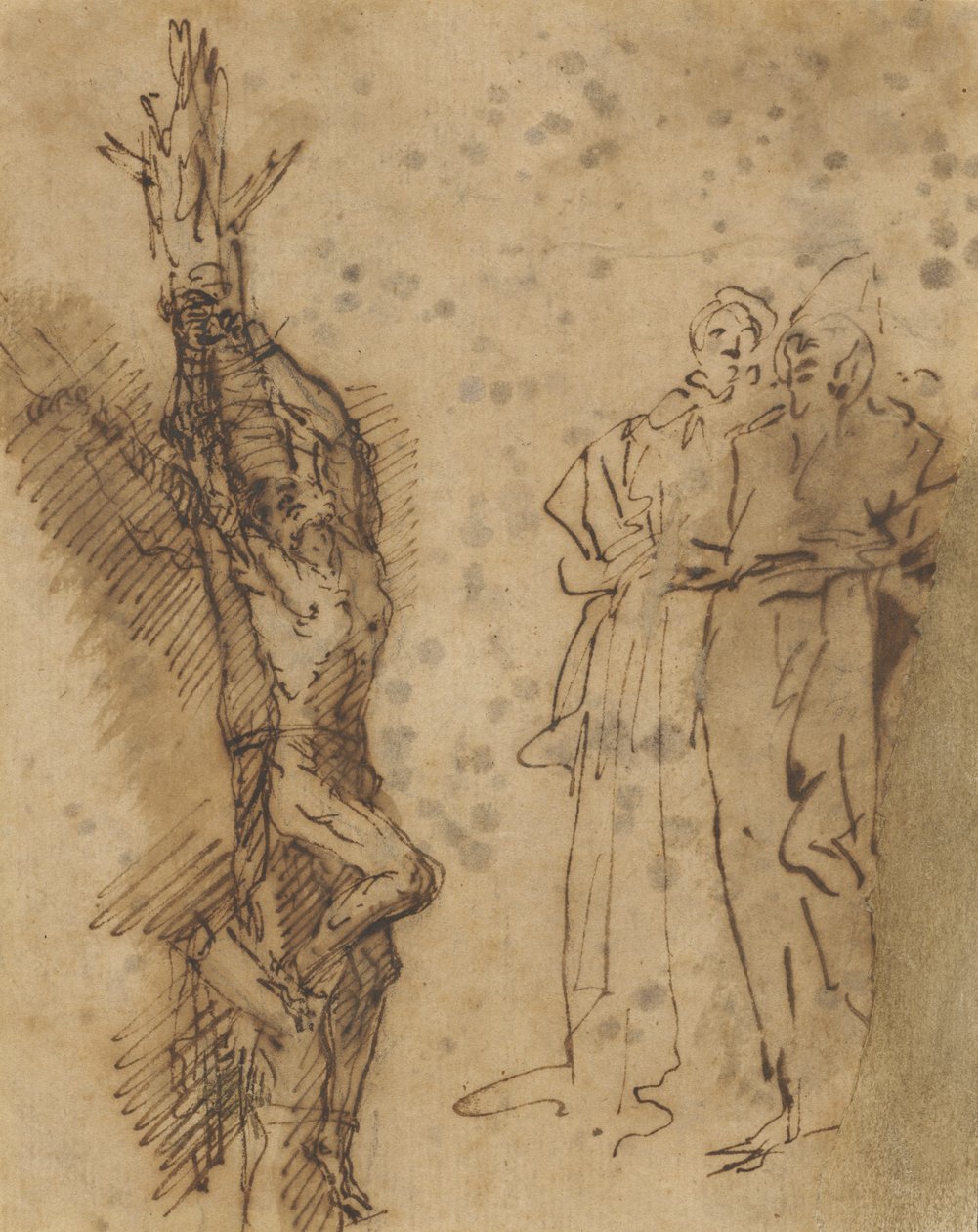 Studere for Polykrates? Korsfestelse, ca. 1662 av Salvator Rosa