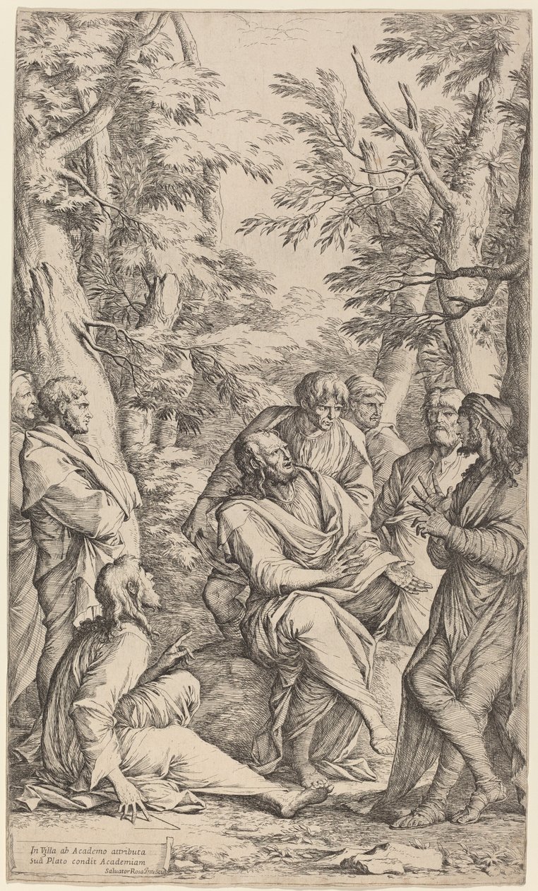 Akademiet til Platon av Salvator Rosa