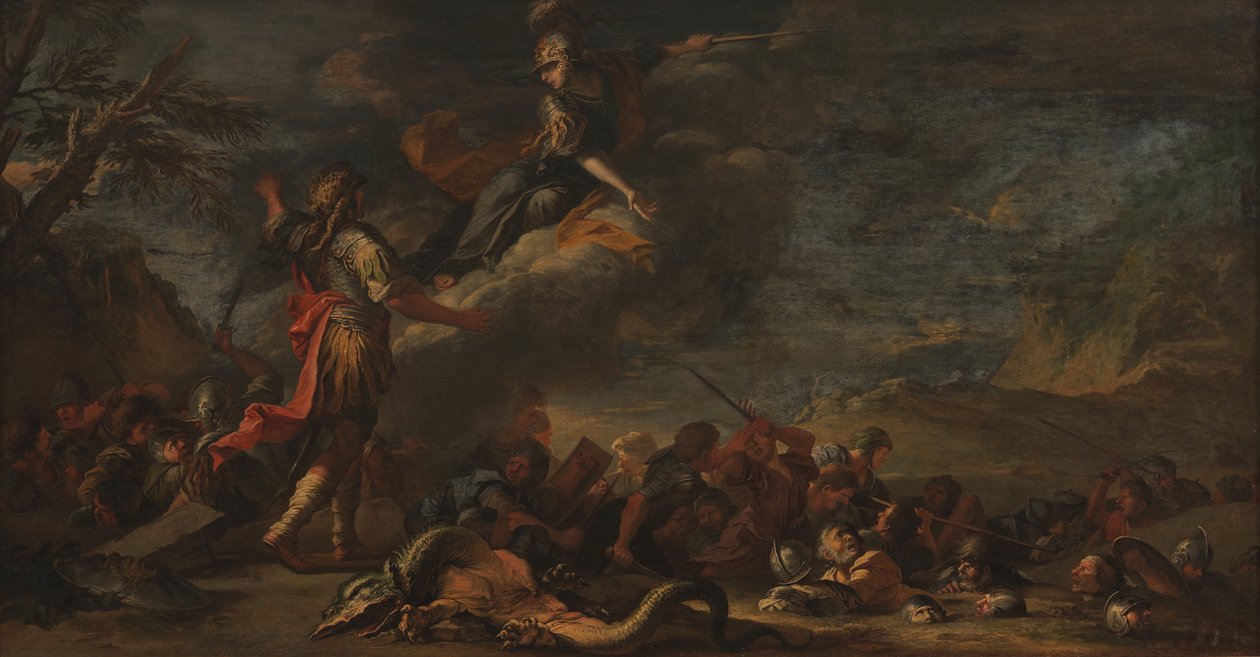 Grunnleggelsen av Theben av Salvator Rosa