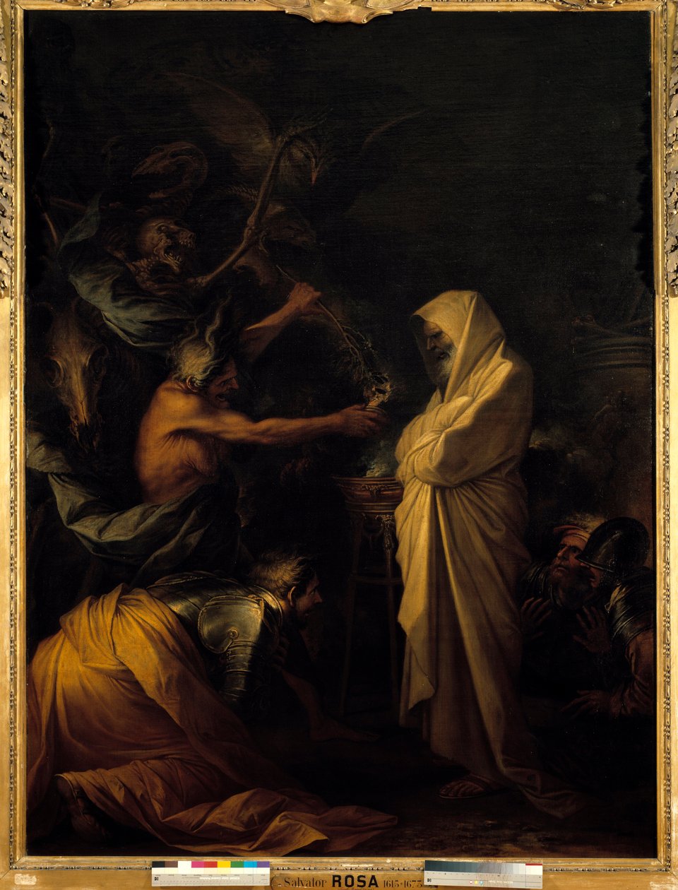 Skyggen av Samuel som dukker opp i Saul ved Pythonisse of Endor-maleriet av Salvator (Salvatore) Rosa (1615-1673) Rundt 1668 Søn. 2,73x1,93 m av Salvator Rosa