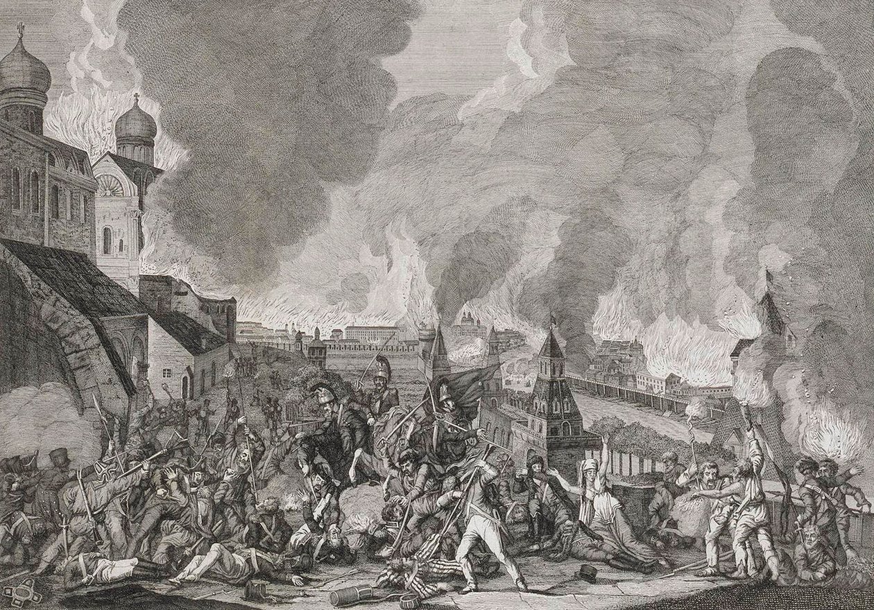 Brann i Moskva 15. september 1812 Franskmennene i Moskva, 1812-1823. av Salvatore Cardelli