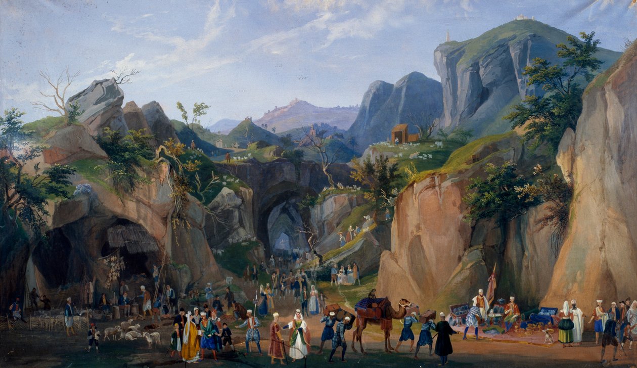 Scene fra den kongelige fødselsscenen til Ferdinand II av Salvatore Fergola