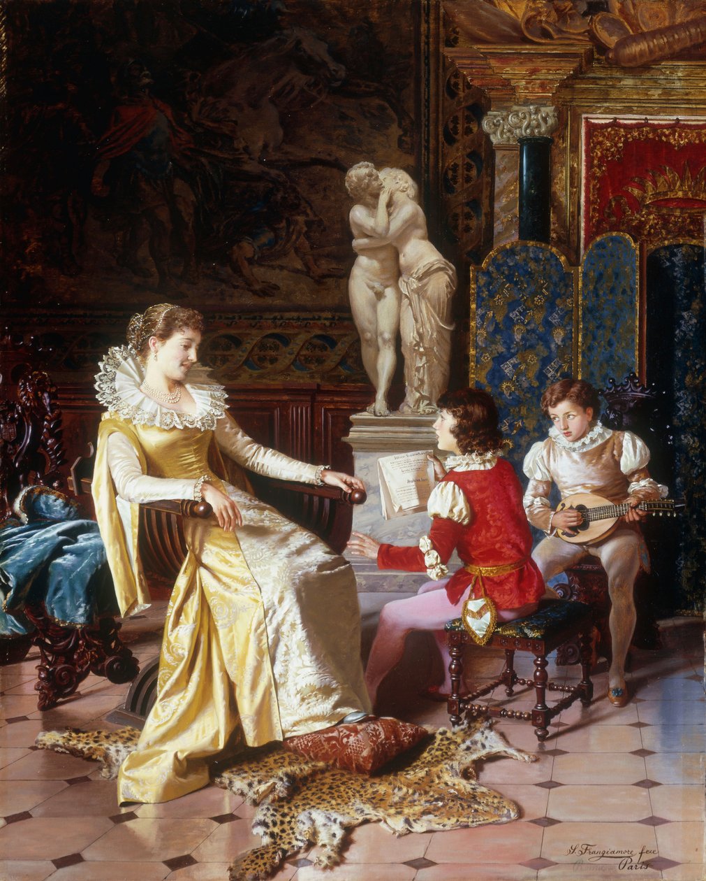 Isabella Orsini lytter til Sons of the Tasso, ca. 1897 av Salvatore Frangiamore