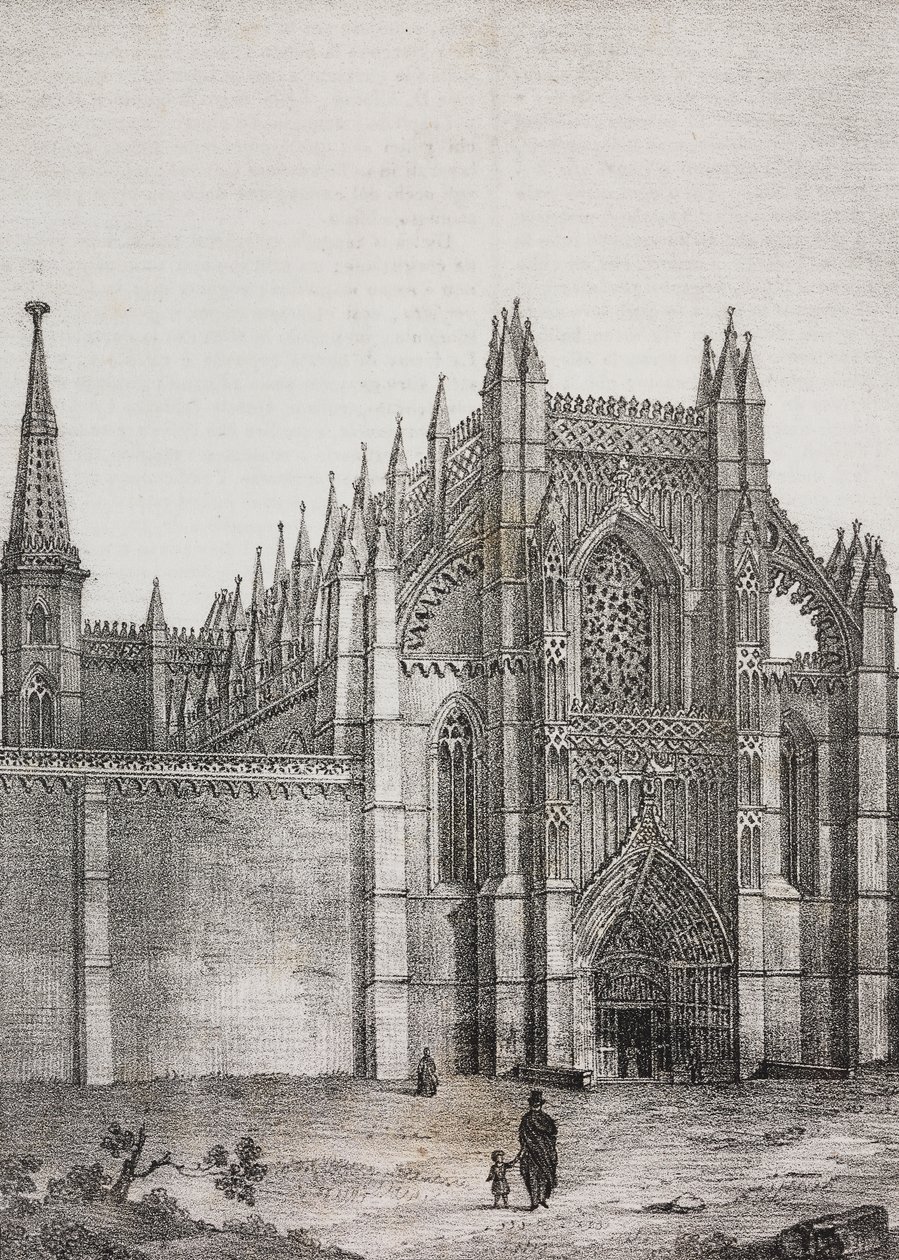 Batalha kloster, Portugal, litografi av Salvatore Puglia fra Poliorama Pittoresco, n 33, 22. mars av Salvatore Puglia