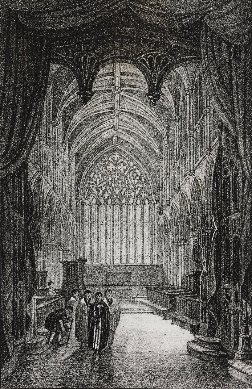 Interiør av Carlisle Cathedral, Storbritannia, litografi av Salvatore Puglia fra Poliorama Pittoresco, n 25, 25 januar av Salvatore Puglia