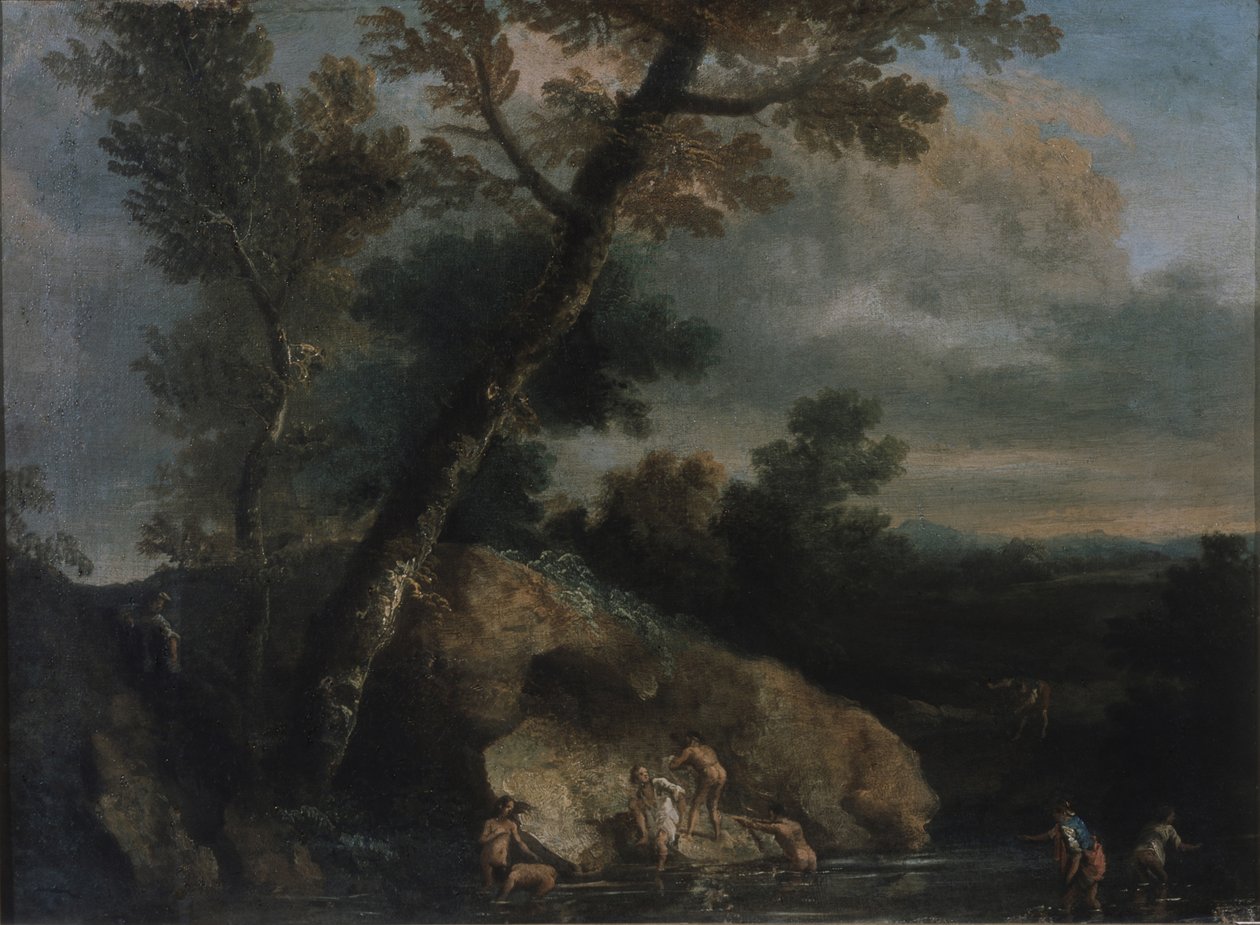 Sjølandskap med røvere av Salvatore Rosa