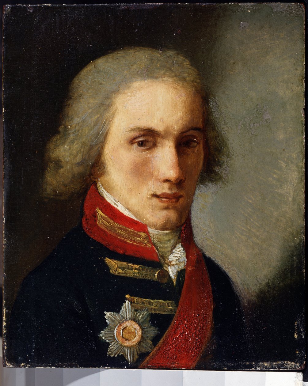 Portrett av forfatteren grev Piotr Andreievitch Viazemski (Pierre Wiazemsky) (1792-1878) (Portrett av forfatteren grev Pyotr Vyazemsky). Maleri av Salvatore Tonci (1756-1844). Olje på papp av Salvatore Tonci