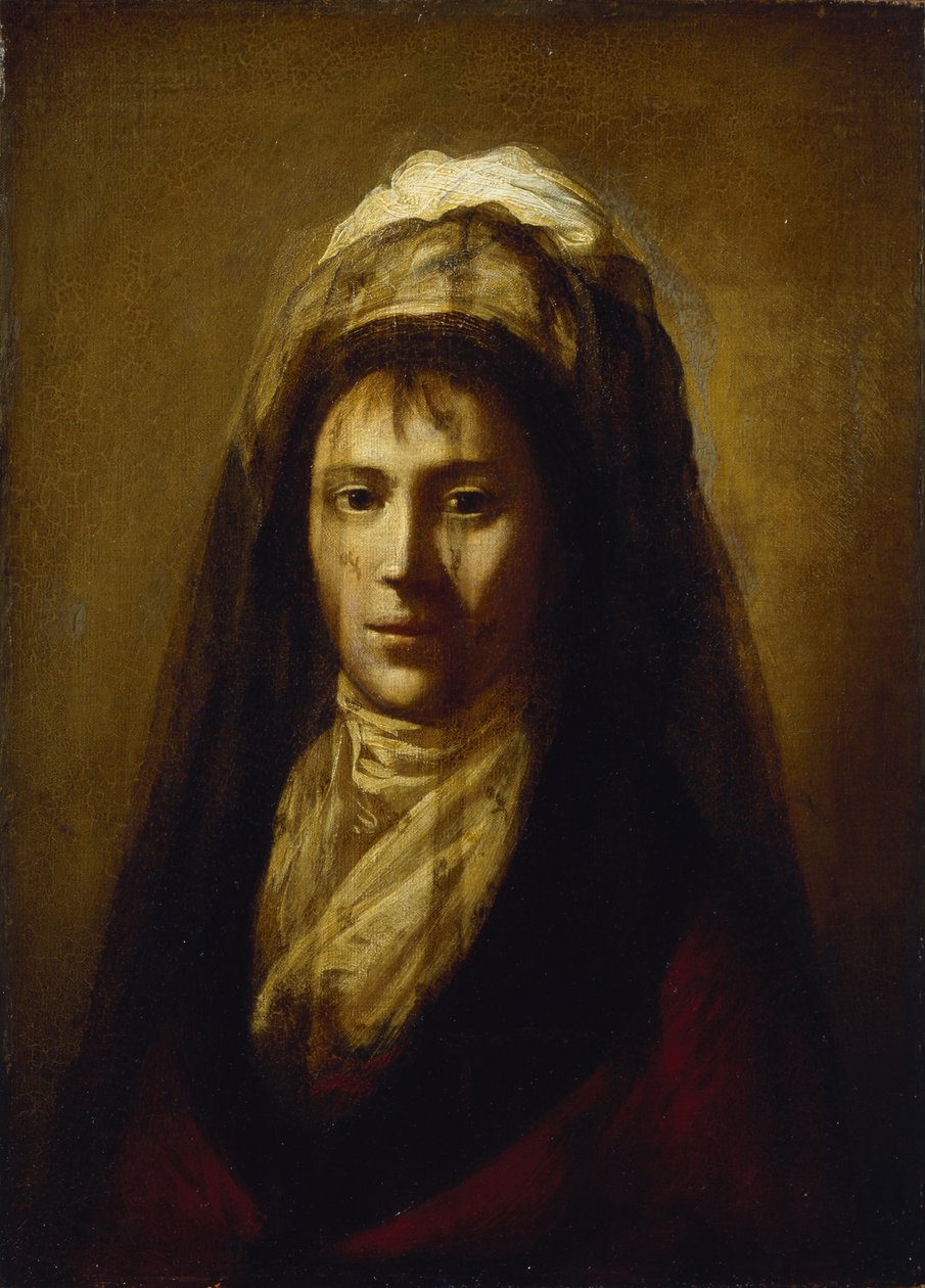 Portrett av grevinne Yekaterina Petrovna Rostopchina 1776-1859 iført slør av Salvatore Tonci