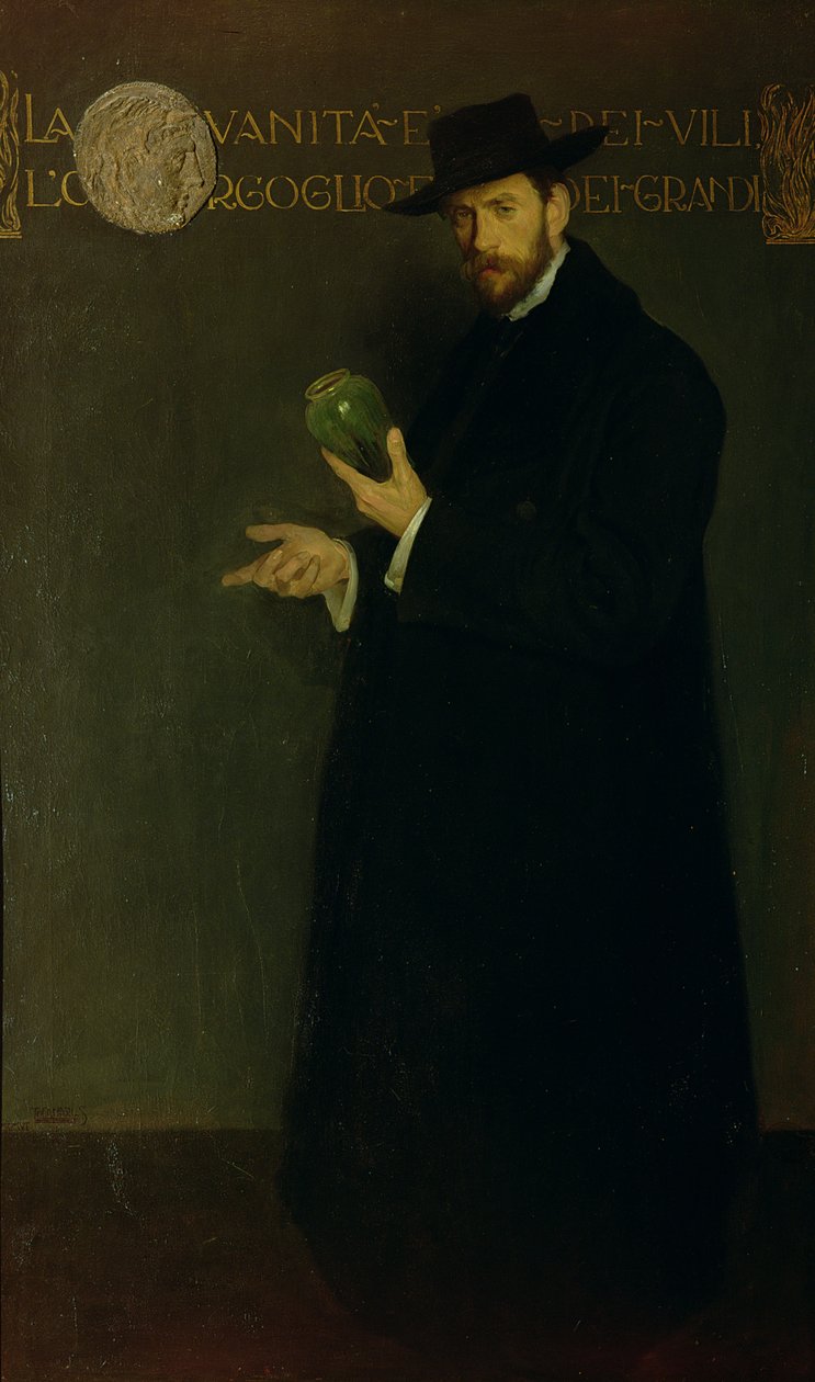 Portrett av Galileo Chini (1873-1956) (olje på lerret) av Salvino Tofanari
