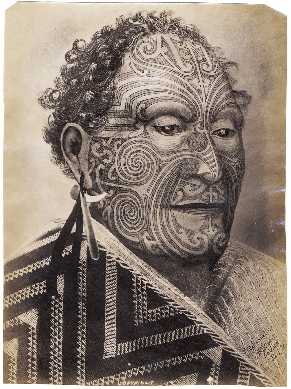 Tamati Waka Nene, ca. 1880 (albumtrykk) av Sam Stuart