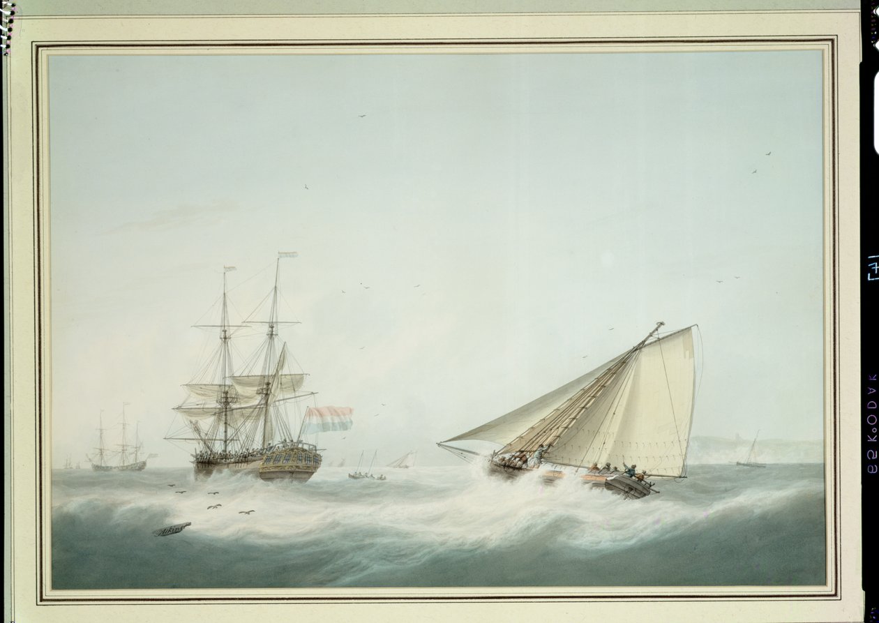 En brigg og en kutter av Samuel Atkins