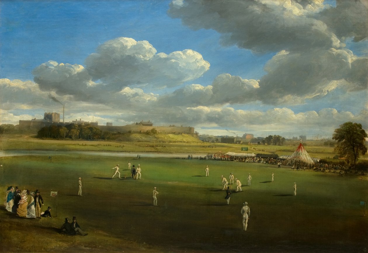 Cricketkamp i Edenside, Carlisle, ca. 1844 av Samuel Bough