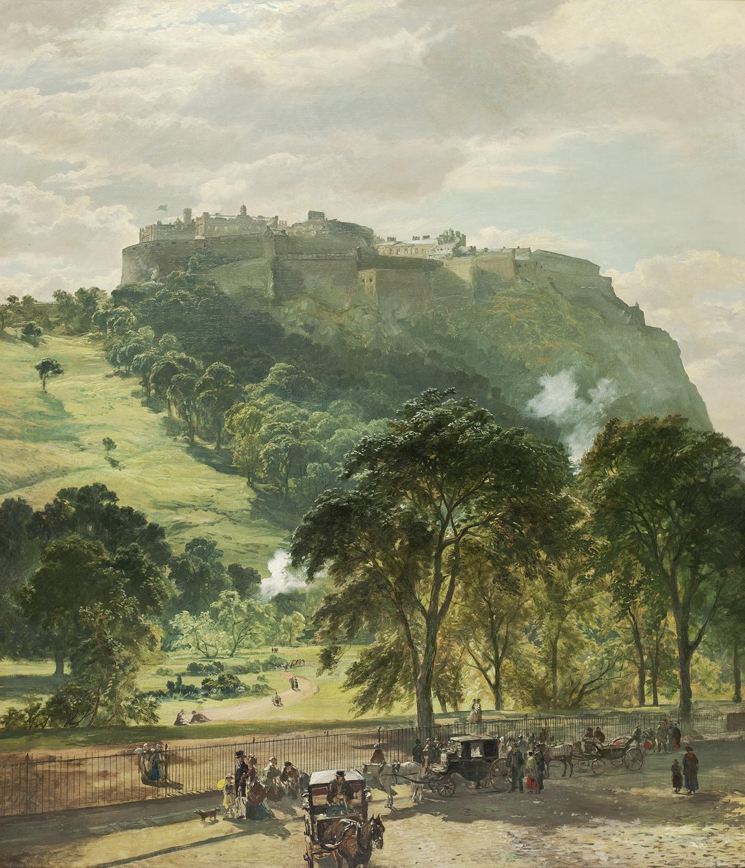 Edinburgh Castle fra Princes Street av Samuel Bough