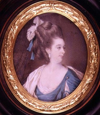 Mrs Yates, en skuespillerinne, 1776, (miniatyr) av Samuel Codes