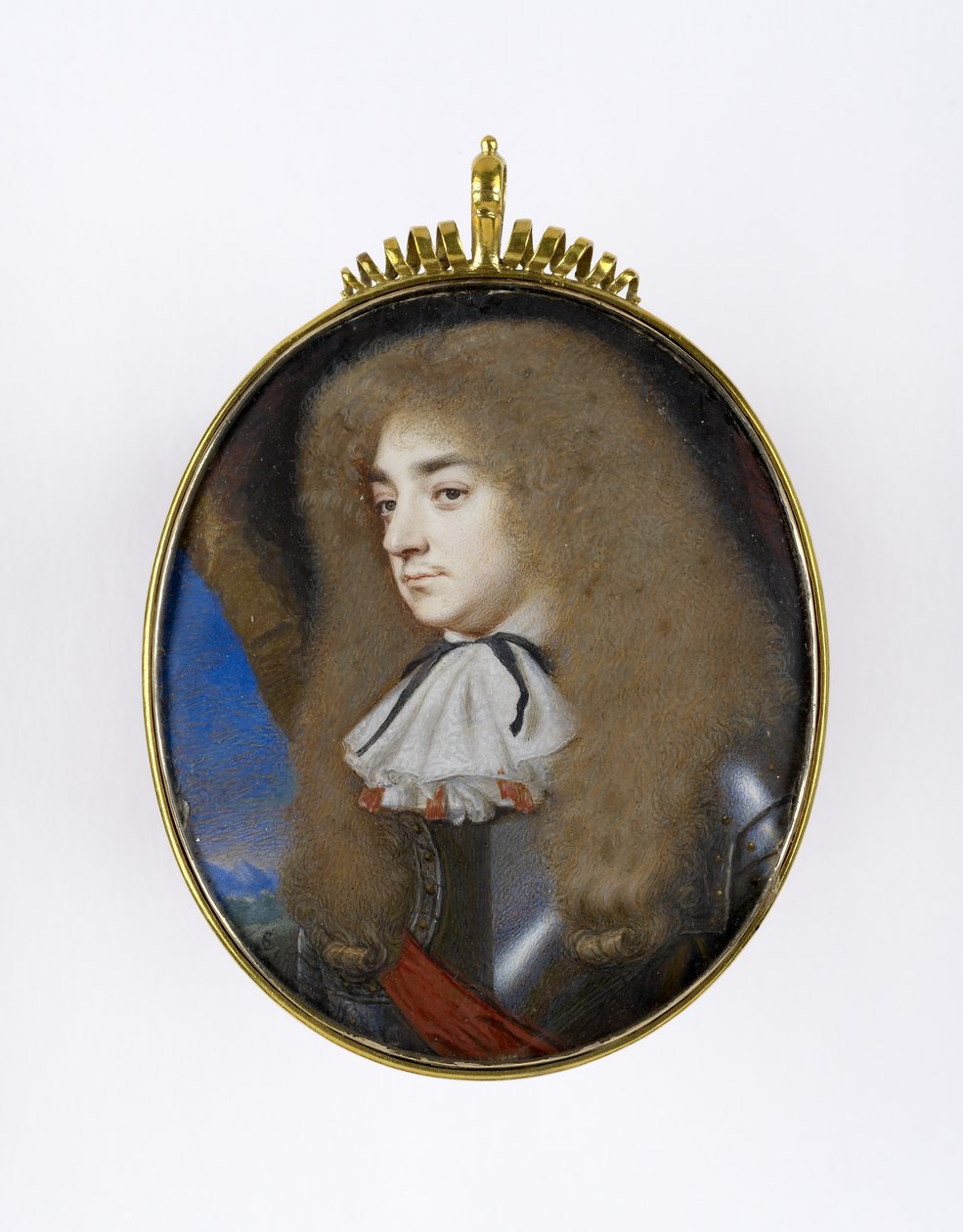 Portrait Miniature of a Man in Armour, ca. 1660 (wc på vellum på kort) av Samuel Cooper
