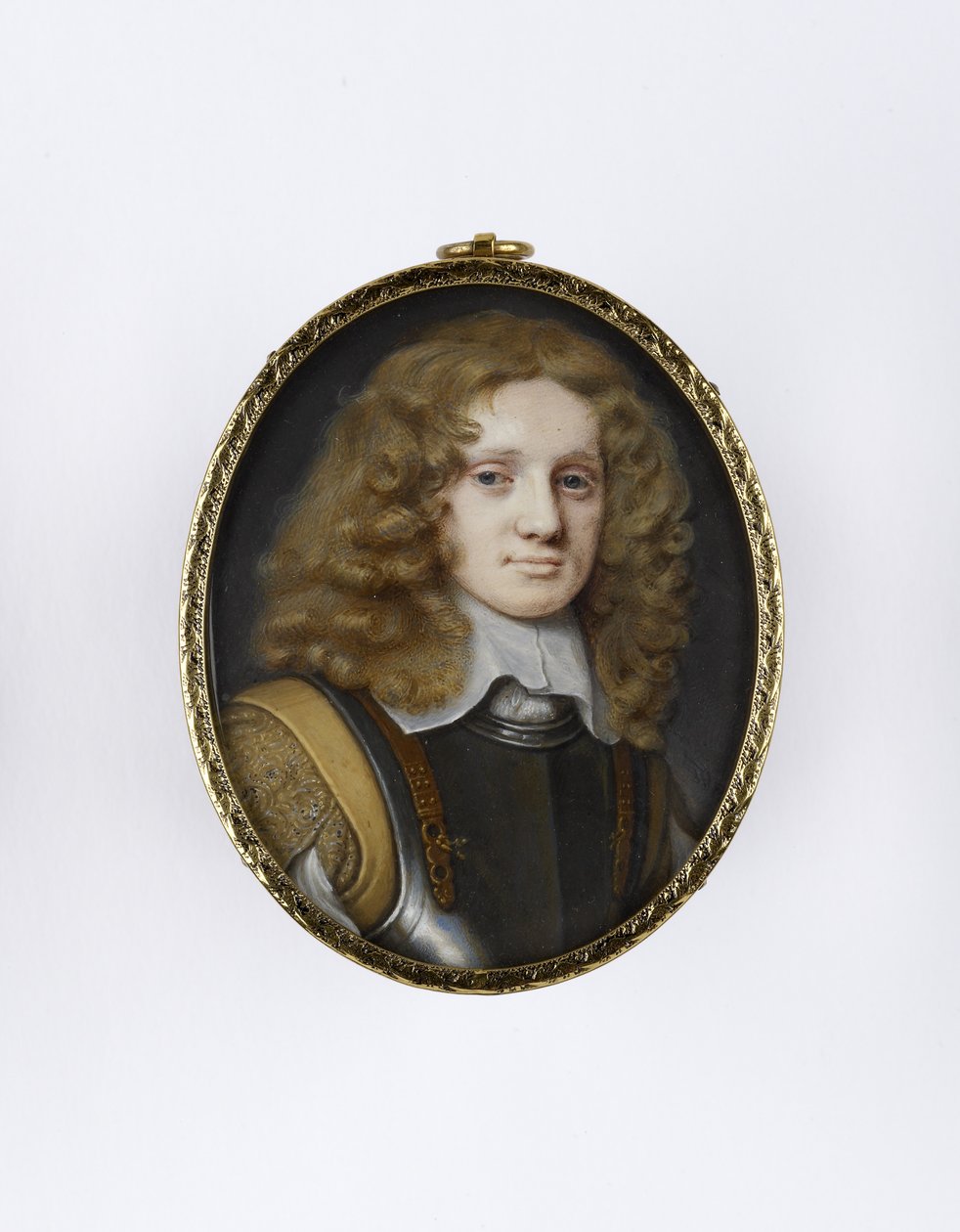 Portrait Miniature of a Man in Armour, ca. 1660 (wc på vellum på kort) av Samuel Cooper