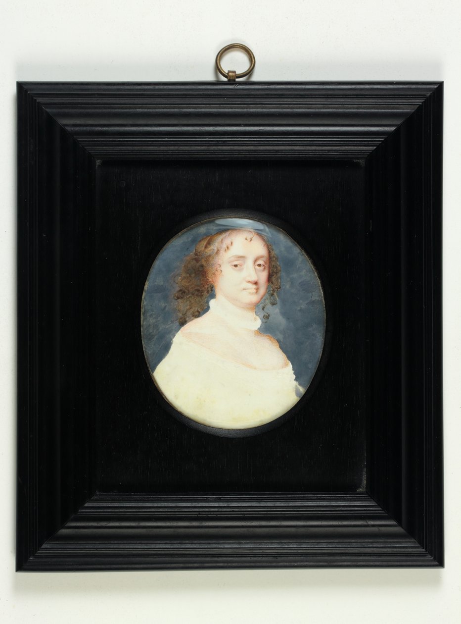 Portrett av en dame kalt Barbara Villiers, grevinne av Suffolk (wc på vellum) av Samuel Cooper