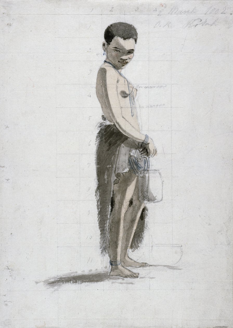 Korah Girl with a Jar, 1802 (wc og grafitt på papir) av Samuel Daniell