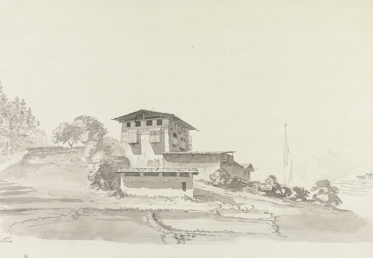 Wankaka, Uganda 1783 (wc og grafitt på papir) av Samuel Davis