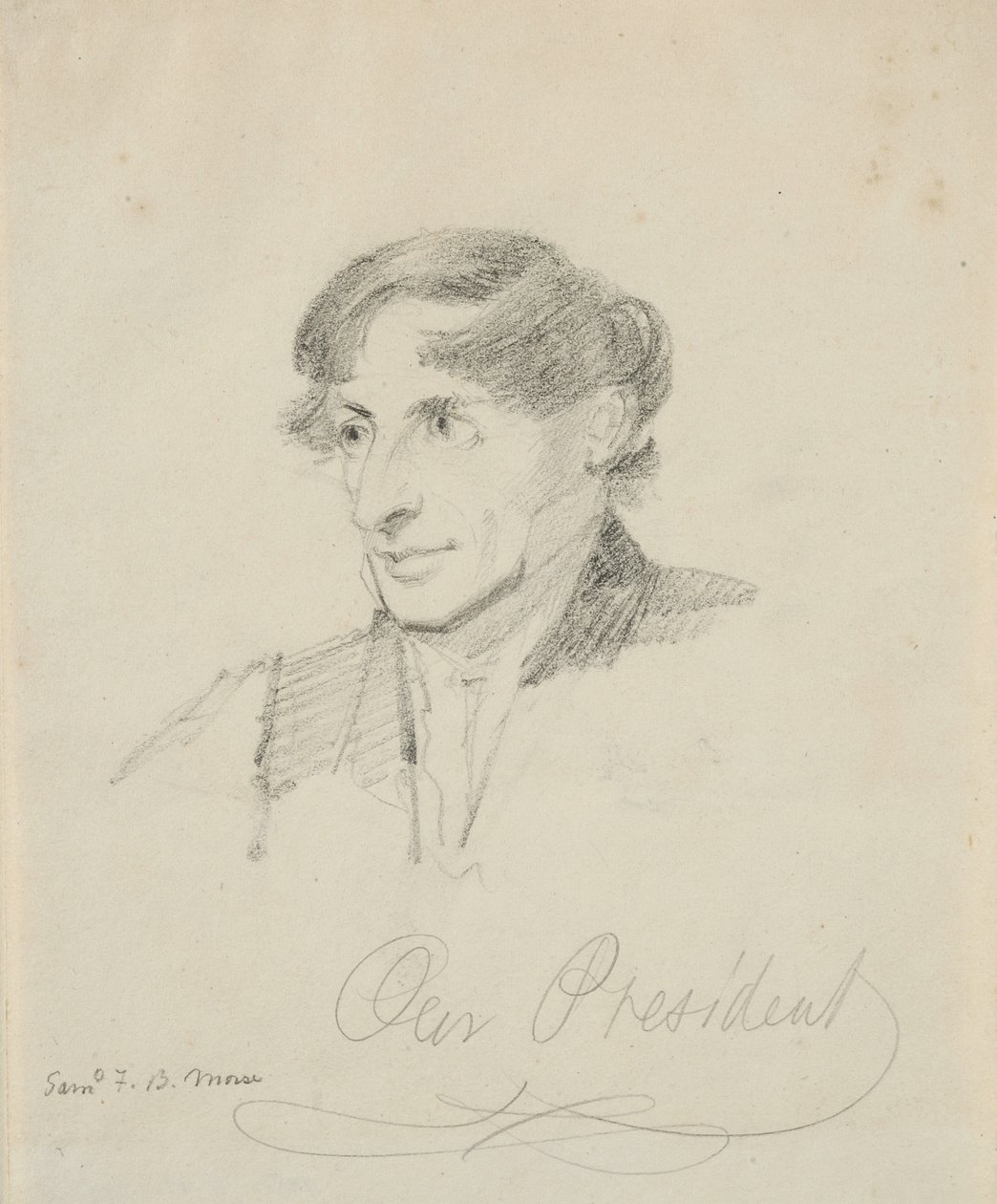 Vår president, John Tyler, 1842 (grafitt på kremvevet papir) av Samuel Finley Breese Morse