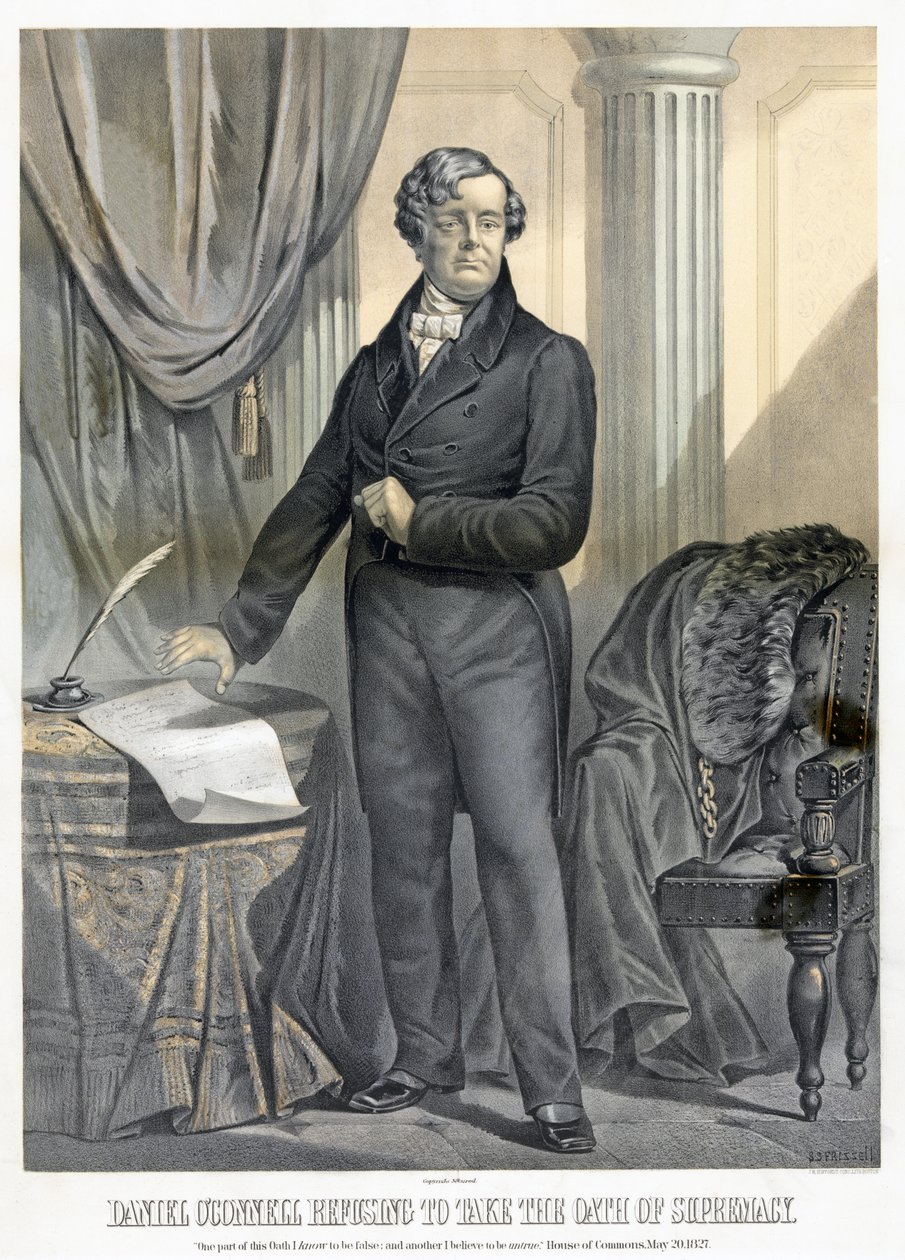 Daniel OConnell nekter å ta The Oath of Supremacy, pub. Boston av Samuel Frizzell