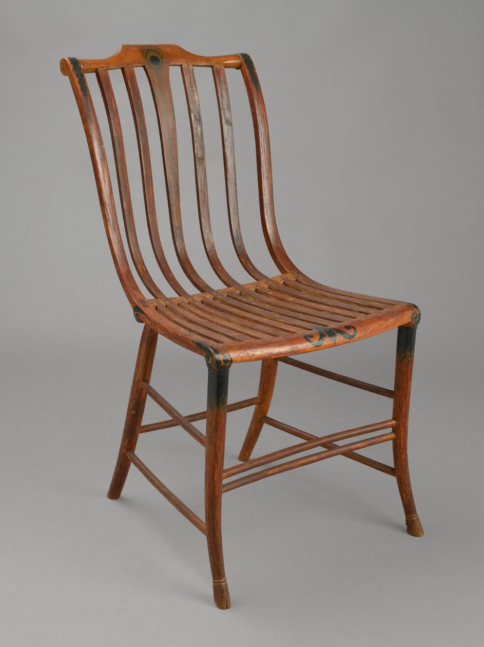 Sidestol, ca. 1808-20 (bentwood, ask og lønn) av Samuel Gragg