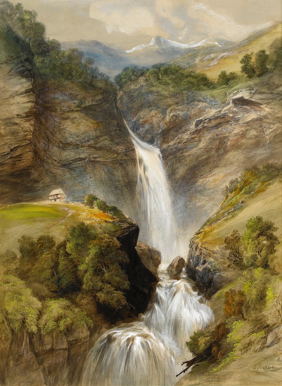 Reichenbach Falls, Sveits (wc på papir) av Samuel Jackson