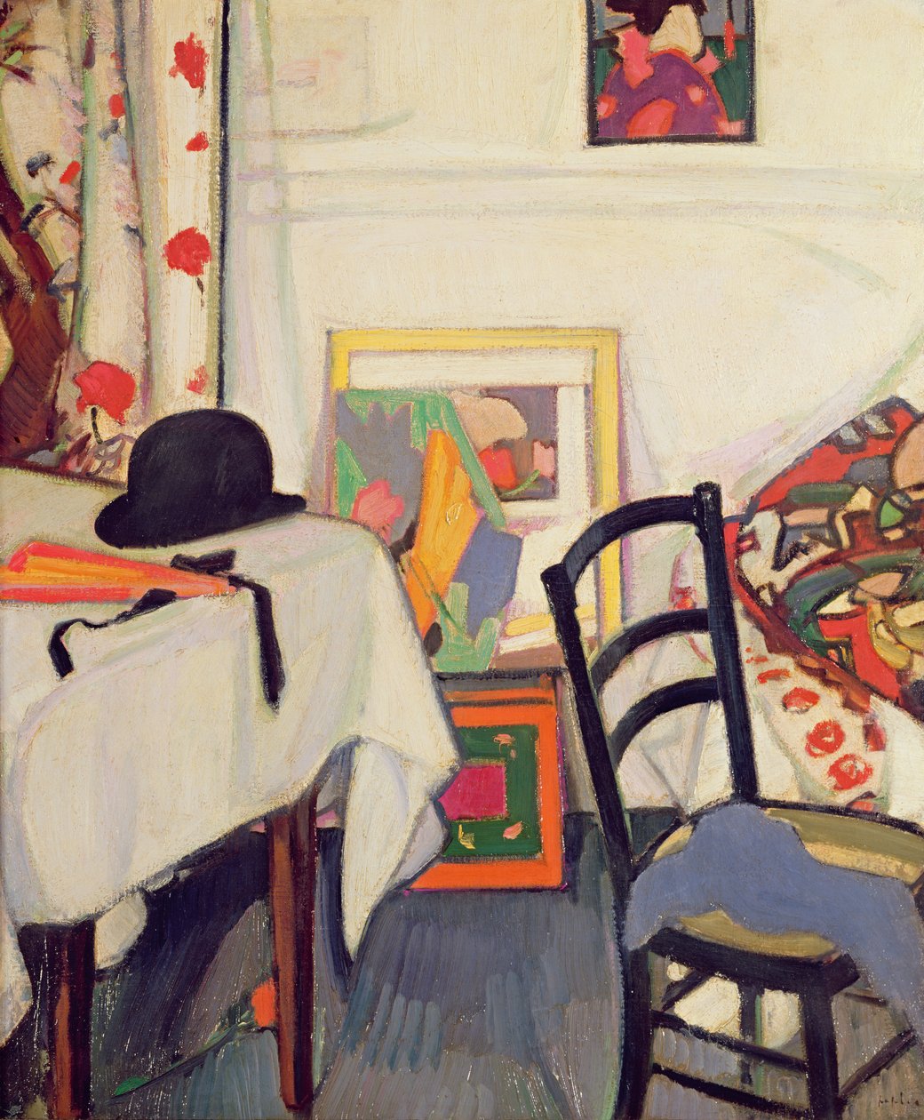 Interiør med japansk vifte, ca. 1915 av Samuel John Peploe
