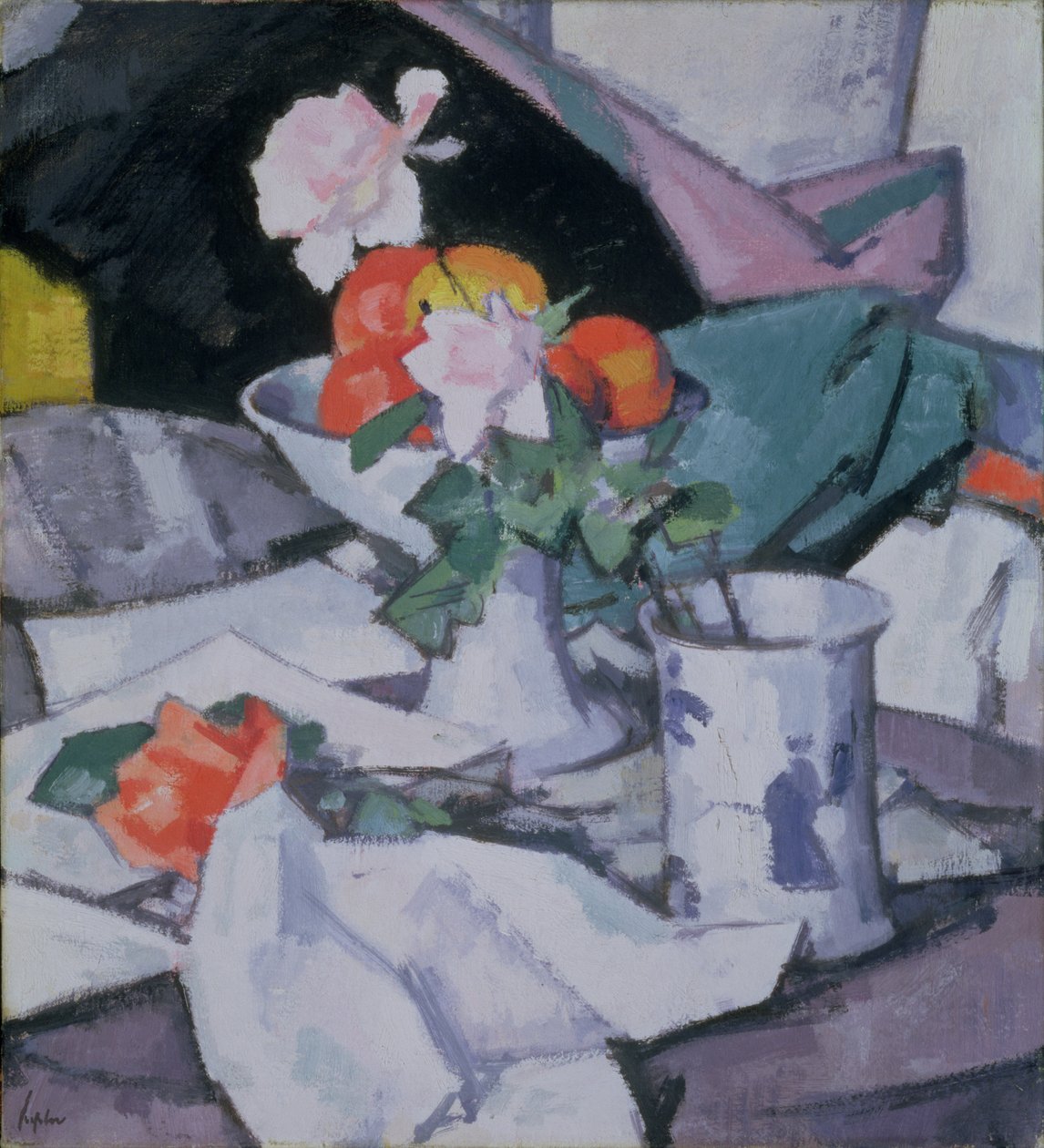 Stilleben, roser og kinesisk krukke av Samuel John Peploe