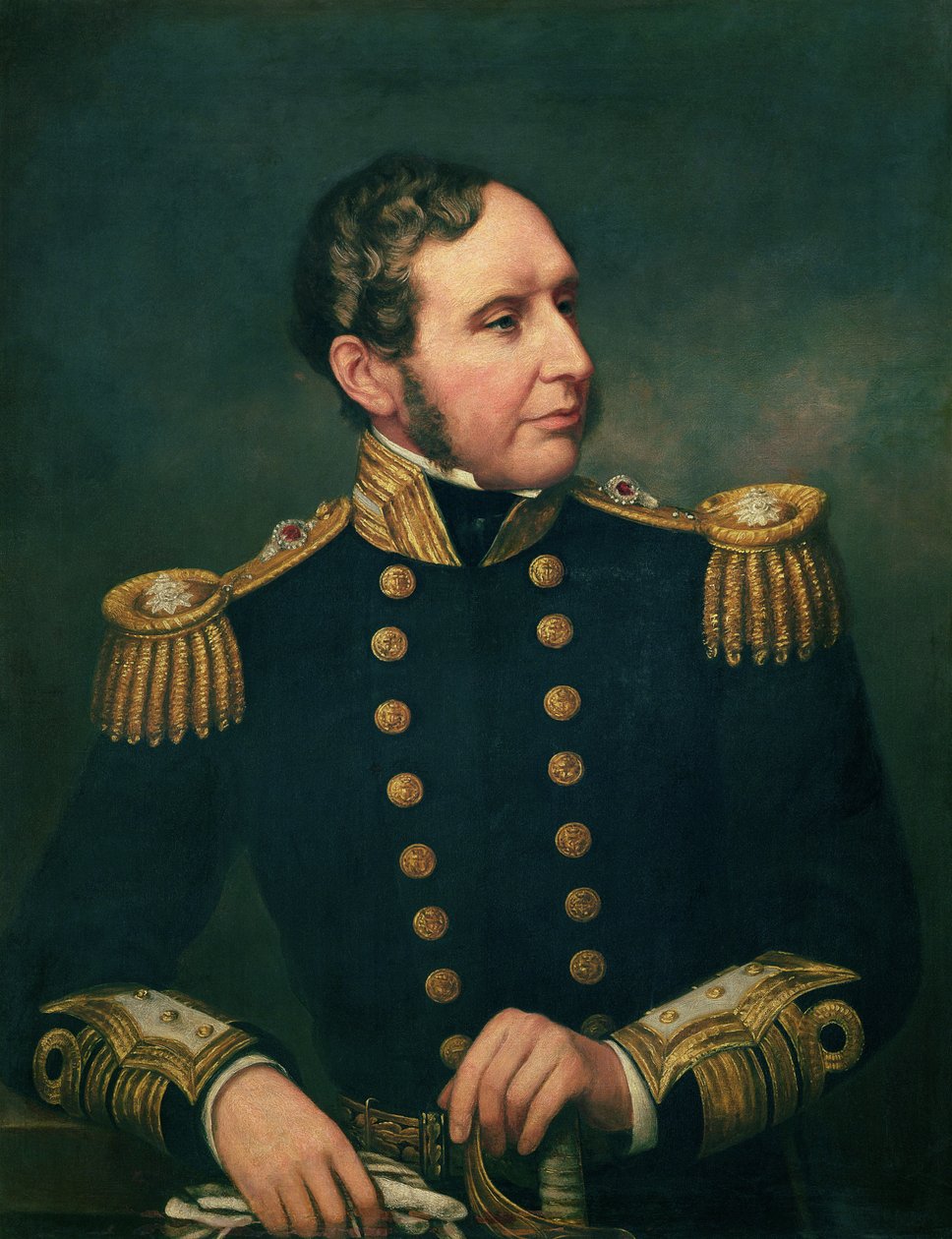Viseadmiral Robert Fitzroy (1805-65) Admiral Fitzroy ledet ekspedisjonen til Sør-Amerika 1834-36 med Charles Darwin av Samuel Lane
